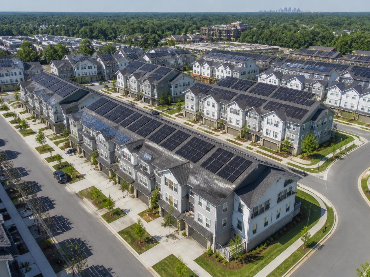 Build-to-rent community with rooftop solar on every home